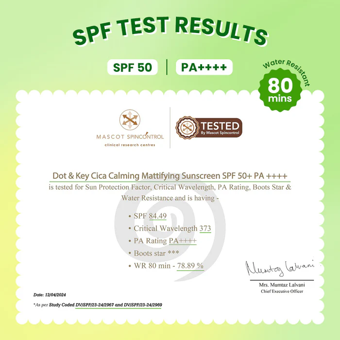 Dot & Key Cica + Niacinamide Matte Sunscreen SPF 50+ PA++++ - Image 3