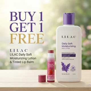Lilac Daily Soft Moisturizing Body Lotion 200 ml +Lilac SPF lip balm free