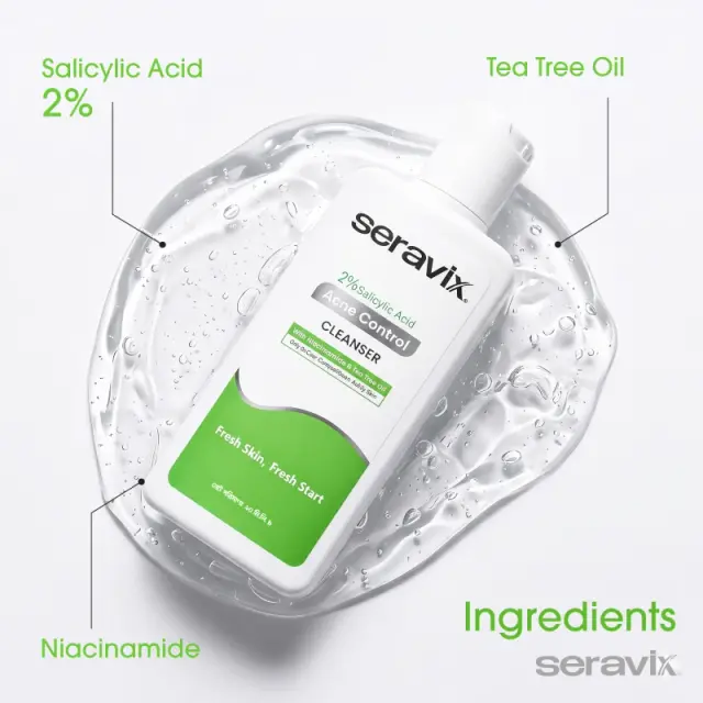 Seravix 2% Salicylic Acid Acne Control Cleanser - Image 2